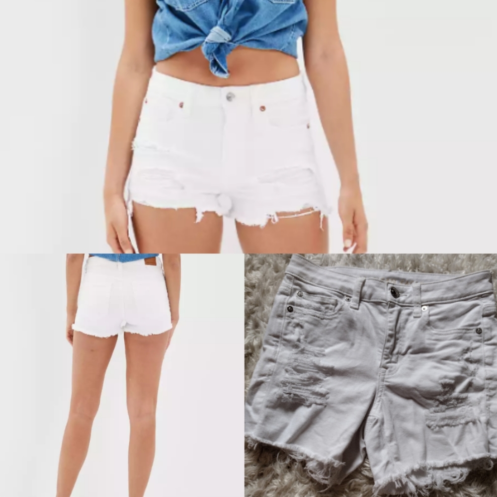 American Eagle Outfitters High Rise Shortie White Super Stretch Shorts